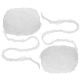 SEWACC 2pcs Chunky Faux Fur Yarn Super Fluffy Imitation Wool Eyelash Yarn for Crochet and Knitting Projects Per Ball White for Scarves Hats Blankets