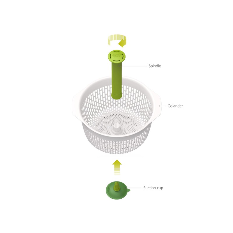 Joseph Joseph Spindola in Sink Salad Spinner, 2-in-1 Colander, Salad