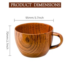 Danweix Wooden Shaving Bowl with Handle, Shaving Soap & Cream Bowl for Men Classic Style Easy to Lather Fits Wet Shaving (2#)