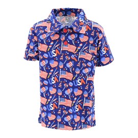 Unique Baby Polo patriótico para niños del 4 de Julio, Caramelos USA, 6 Años