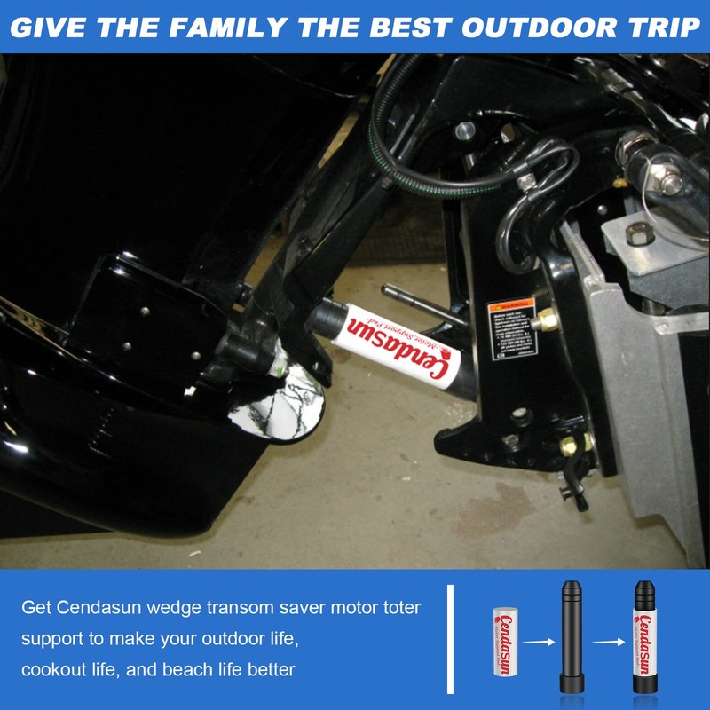 Outboard Transom Saver Trailering Support and Steer Stops, Wedge Outboard
