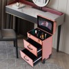 choayun Rolling Makeup Case with Drawers, Multi-functional Cosmetic Trolley with