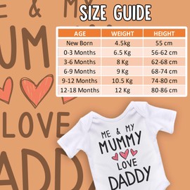 ART HUSTLE Me And My Mummy Love Daddy Short Sleeve Bodysuit/Baby Grow For Baby Boy Or Girl (New Born)
