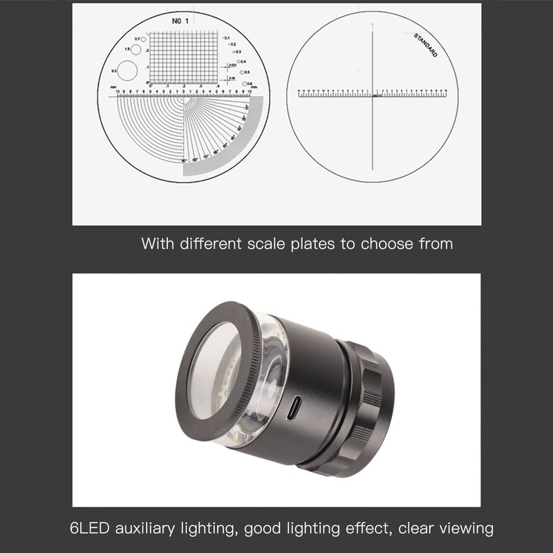 Illuminated Jewelers Loupe 6 LEDs 10X Rechargeable 28mm Field LED