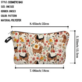 Livel lhood Funny Dachshund Makeup Bag Cute Small Organizer Zipper Pouch Funny Puppy Cosmetic Bag Birthday Present for Dog Lovers Dachshund Mom Women Friends-1, hzj0782