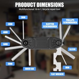 Bicycle Repair Set, Bicycle Kit Repair Set, Road Bike Tool Set, Bicycle Multitools 16-in-1 Bicycle Repair Tool Set, for Camera Rig, Mountain Bike, Universal Screwdriver Tool Set