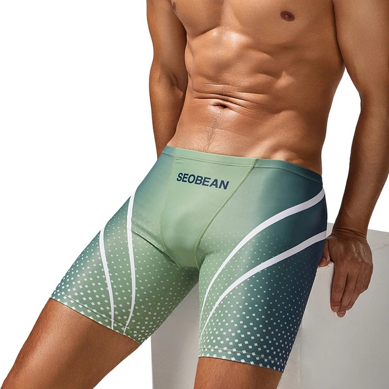 Men’s Low-Rise Swim Boxer for Training – Quick-Dry Vortex Gradient