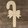 10x Wooden Christmas Candy Cane with Bow Craft Shapes 3mm
