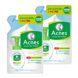 Acnes Foaming Facial Cleanser, Replacement Pack of 2 + Bonus