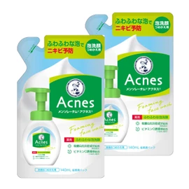 Acnes Foaming Facial Cleanser, Replacement Pack of 2 + Bonus