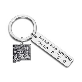JJTZX Miles Has Nothing on Us United States Keychain US Map Keychian for Long Distance Relationship Gift (New Mexico)