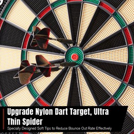 Electronic Dart Board, 35 Games and 580 Variants Electric Soft Tip Dartboard Set, Digital Dartboards for Adults with 6 Darts, 100 Soft Tips