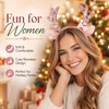 Pink Reindeer Antler Headband Glitter Bow Elk Bells Hair Hoop