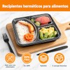 20 Contenedores para Alimentos de 40 oz, 3 Compartimentos y