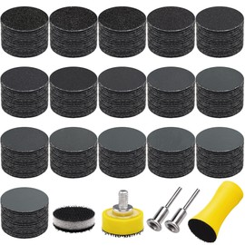 SIQUK Pack of 240 Sanding Discs 25 mm Velcro with 1/8 Inch Shank Wet Dry Sandpaper Round Sanding Pads Grit 60-10000 Sandpaper for Car Polishing Wood Metal