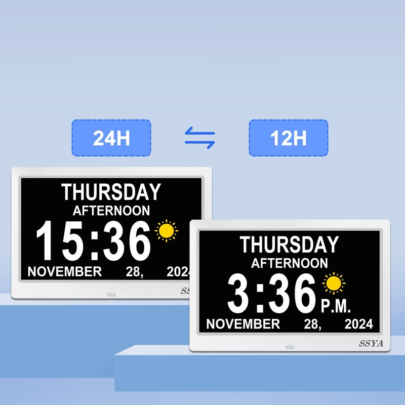 SSYA Dementia Clock for Seniors, Digital Clock with Date and