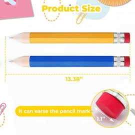 Pack of 2 Giant Pencils, Wooden Pencils, Creative Pencils, Interesting Pencils, Novelty Stationery, Student Gifts