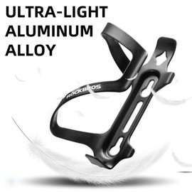 ROCKBROS Bike Water Bottle Holder Cage Aluminum Alloy Bicycle Water Bottle Cage Brackets Bike Cup Holder for Road Mountain Bikes Black