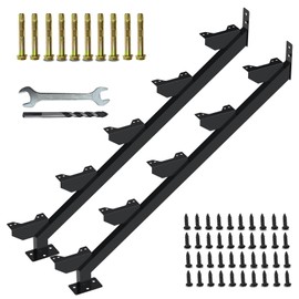 2 Pack Steel Stair Stringer, 5 Steps Stair Riser, Outdoor Metal Step Stringers for 32.5 Inch Height Deck.