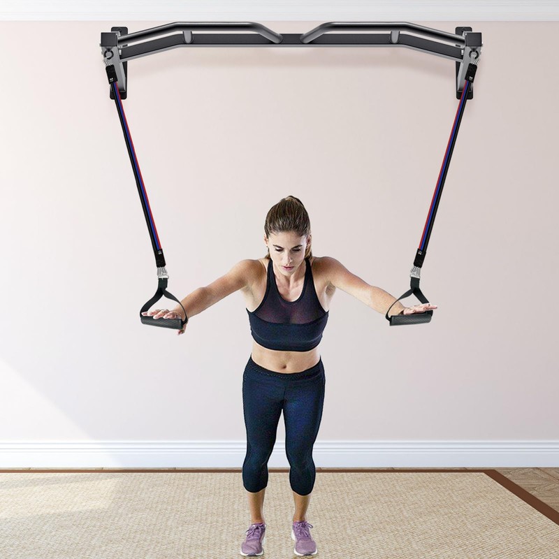 Kipika 48" Ceiling Mounted Pull Up Bar, Heavy Duty Multi-Grip
