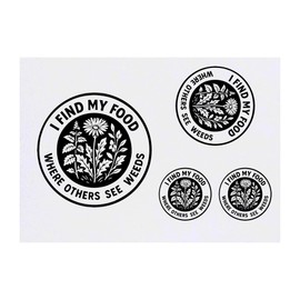4 x 'I Find My Food Where Others See Weeds' Temporary Tattoos - Water Resistant, Skin-Safe, Non-Toxic Transfers, Mixed Sizes (TO00086086)