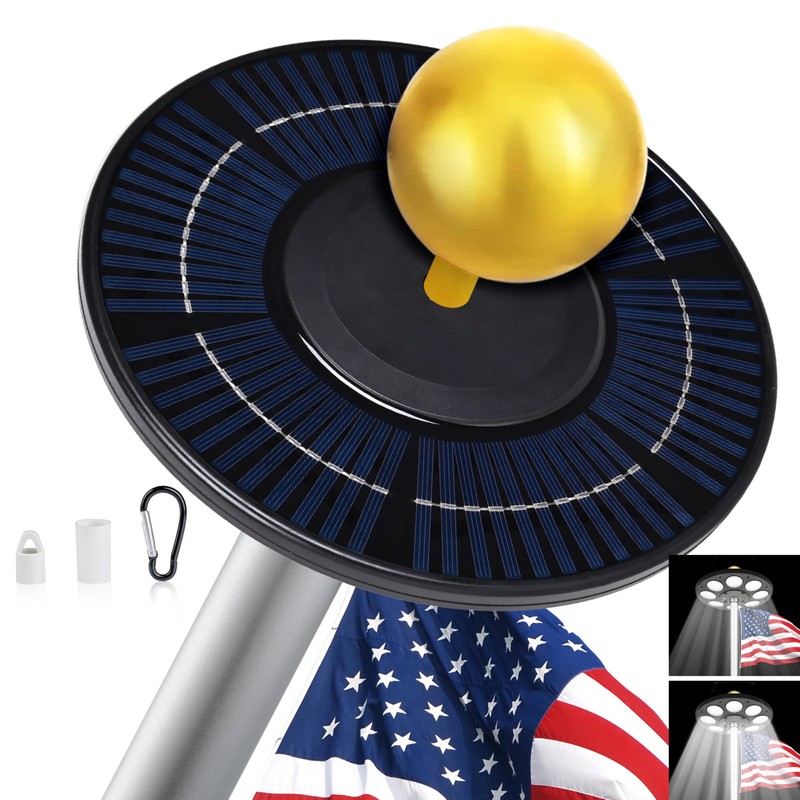 Aurolit Flagpole Light Solar Powered,Auro 5 Flag Pole Light 136