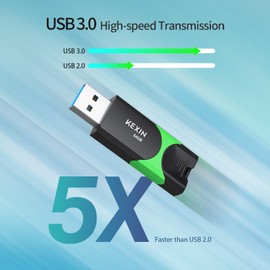 Flash Drive USB 3.0 64GB, KEXIN USB Stick Memory Drive USB 3.0 64GB 3PACK Thumb Drive Swivel Design Jump Drive with LED Indicator 64GB Memory Storage USB 3.0(3x64GB USB Drive Colorful)