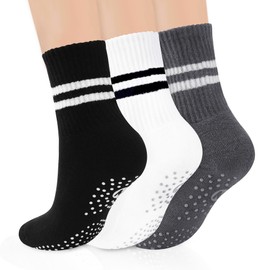 ULEEMARK Womens Pilates Non slip Yoga Socks Dance Gym Exercise Ankle Socks