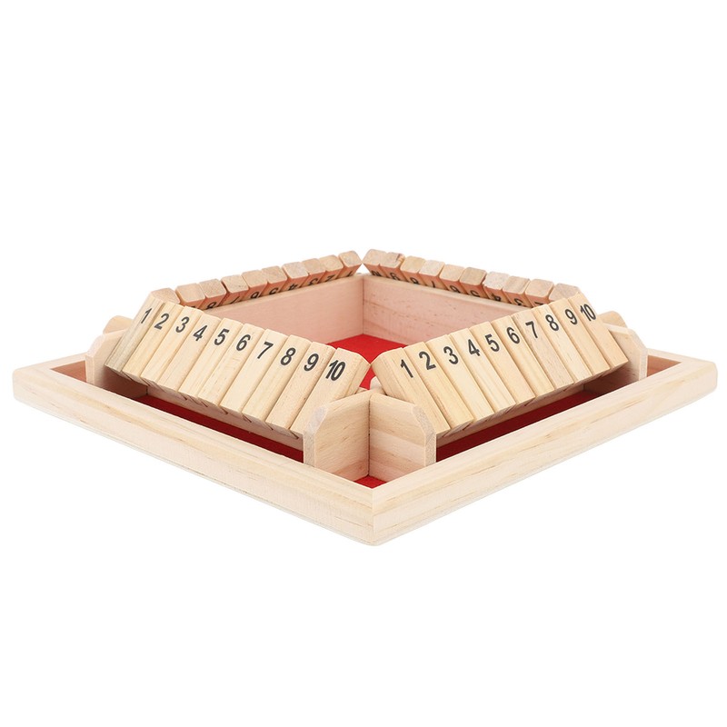 4 Sided Shut The Box Dice Game Wooden Board Table