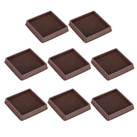 PATIKIL 3x3 Furniture Coasters, 8 Pcs Caster Cups Furniture Cups Rubber Non-Slip Square Feet Anti-Slip Stopper Pad Protector Sliding for Hardwood Floors Carpet Chair Table, Coffee