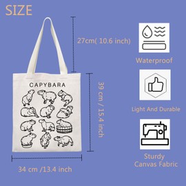 FUNYSO Capybara Gift Capybara Tote Bag Capybara Lover Gift Animal Lover Gift Animals Theme Gift (CAPYBARA Tote UK)