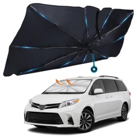 ZATOOTO Car Windshield Sun Shade Umbrella, Thickened Reflective Umbrella Sun Shade Blocks Heat and Sun Protect Car Interior Car Shade for Front Windows Fits Truck MPV Van, X-Large (59 * 37.4in)