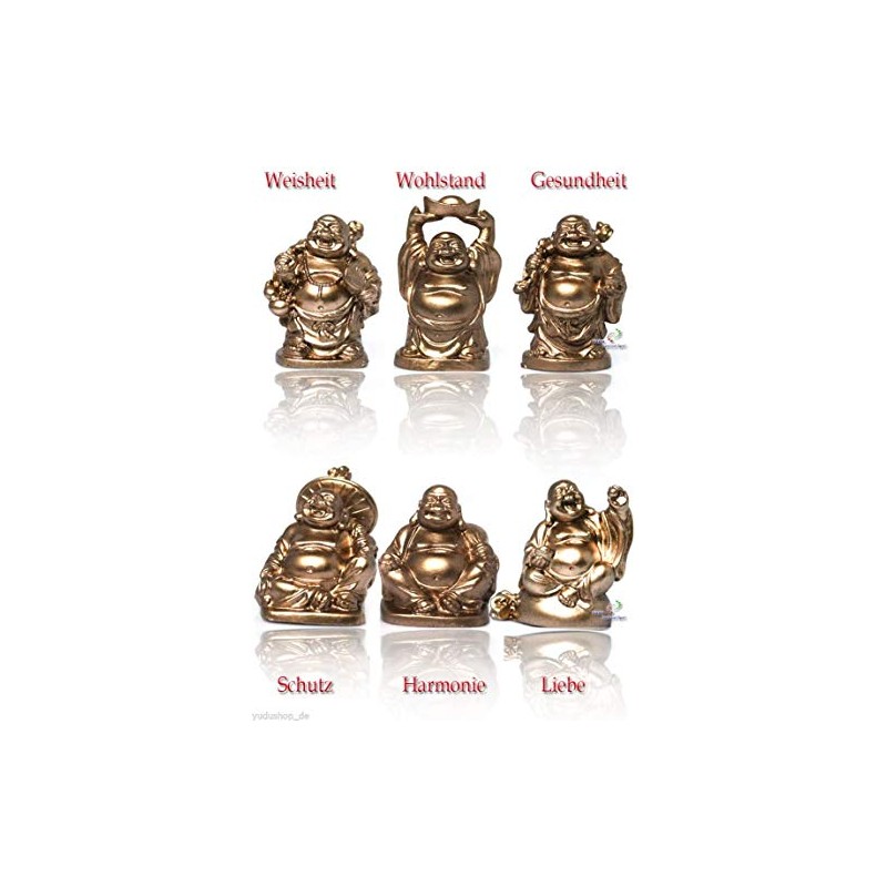 6 Different Buddha Figurines Happy Buddha Lucky Charm