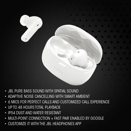 JBL Tune Beam 2, JBL Pure Bass Sound with Spatial Sound, Adaptive Noise Cancelling with Smart Ambient, 6 mics for Perfect Calls and Customized Call Experience, Personi-Fi 3.0, Black
