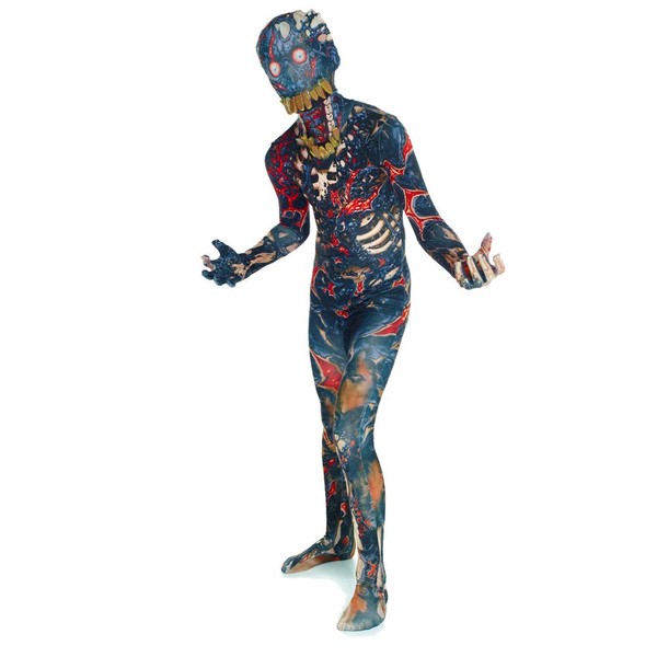Morphsuits Kids Burnt Zombie Monster Costume - Large 4'-4'6 / 10-12 Years