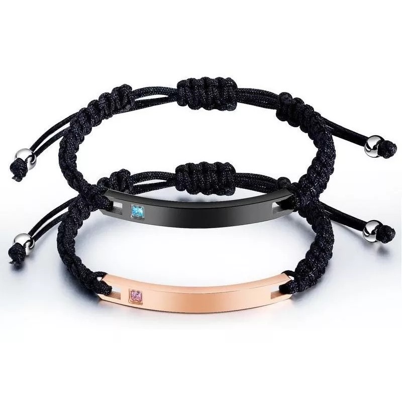 Direcksmart Duo Pulseras Parejas Lazo Amor Novios Ac Inox B801