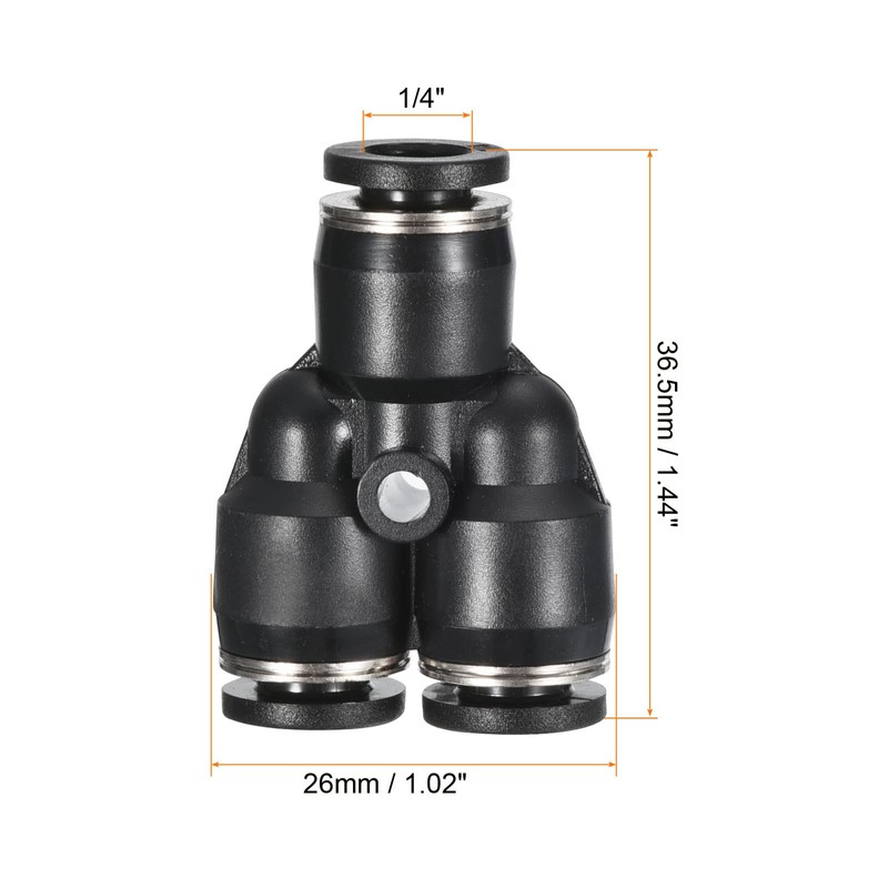 PATIKIL 1/4" Push to Connect Air Line Fitting, 10 Pack