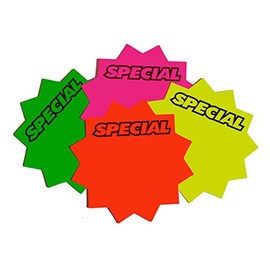 2.25" Round Starburst Cards-SPECIAL (100)