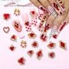 Valentine's Day Nail Charms 16Pcs Heart Nail Charms Red Nail