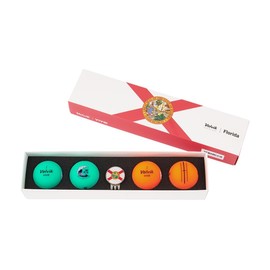 Volvik State Florida Pack - 4 Vivid Balls Pack (2 Jade & 2 Sherbet Orange) with a Clip Ball Marker