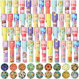 48 Pcs Kaleidoscopes, Vintage Classic Kaleidoscope Toys Educational Party Favors for Stock Stuffers Bag Fillers for Boys and Girls Birthday and School Carnival Prizes, Random Patterns (Cute Style)