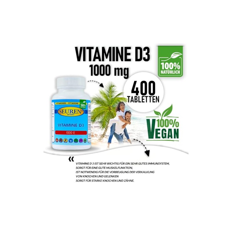 Seuren Nutrients | Vitamin D3 1000 ie 400 Tablets |