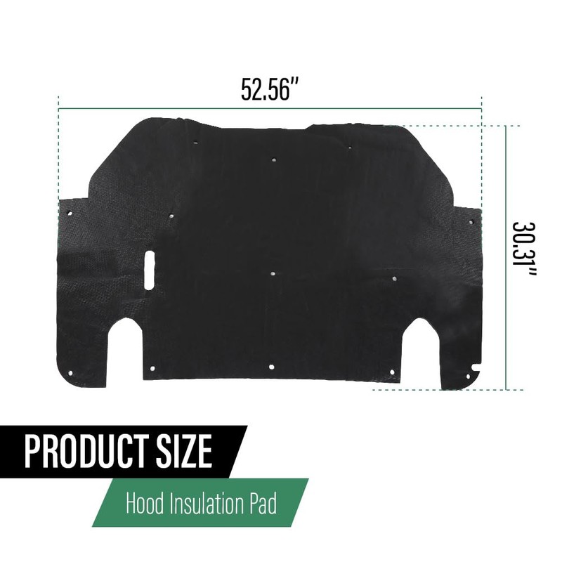LQI Hood Insulation Pad 1/2" with clips Compatible with Ford