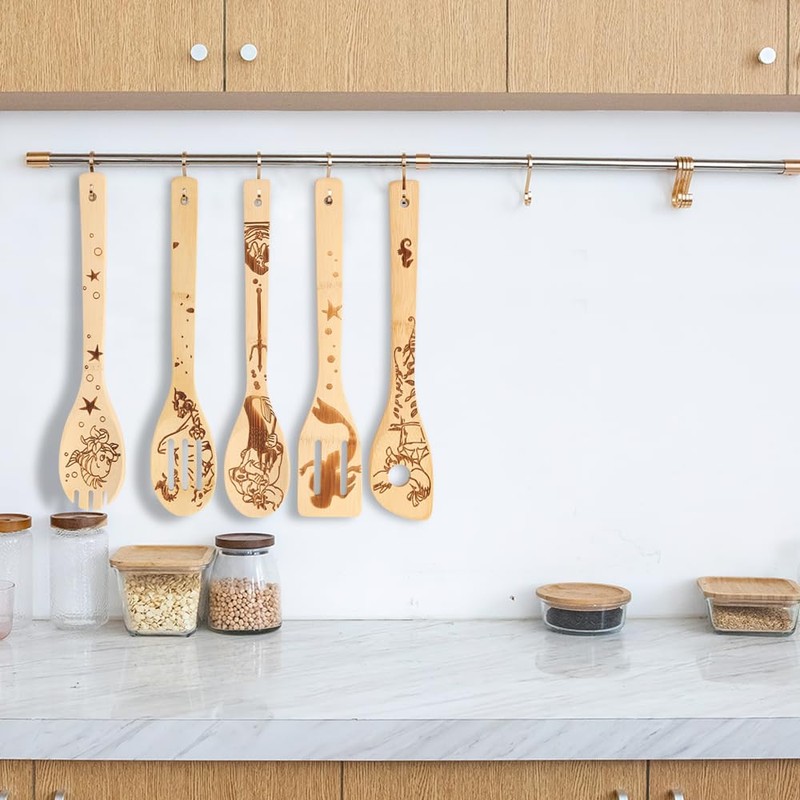 The Little Mermaid Organic Bamboo Spoon for Cooking, Burnt Kitchen