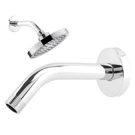 Pilarmuture Shower Arm with Decorative Cover, 6 Inches, Wall Mounted, Modern Style, Brushed Finish, Stainless Steel, 1 Setting, Includes 1pc Shower Arm & 1pc Decorative Cover