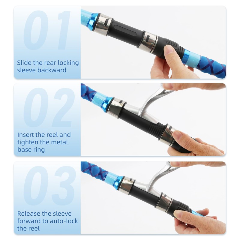 SHOUDE 9FT 4-Piece Travel Surf Fishing Rod, Saltwater Spinning Pole