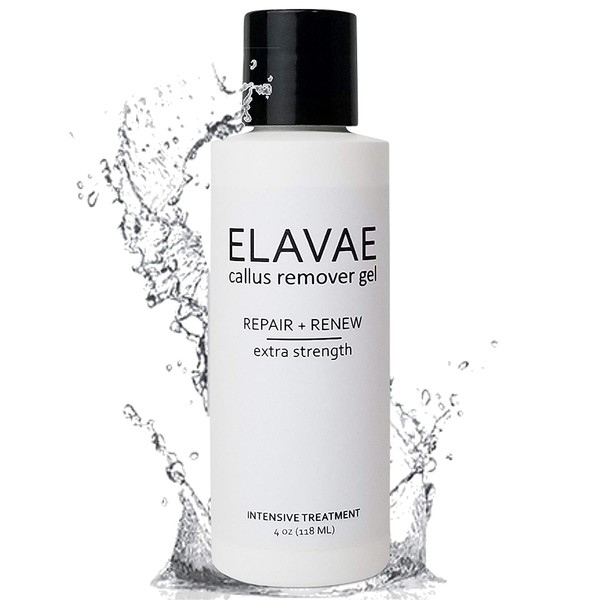 Elavae Callus Remover Gel Extra Strength. Works well with foot scrubber, file, pumice stone and other favorite pedicure tools. Achieve foot spa professional results in minutes!