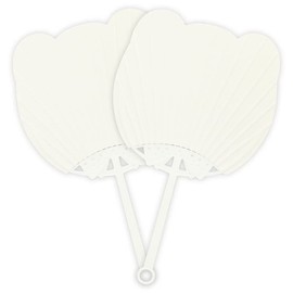 Animal Fan, White, Plain, 2 Pieces, Height 13.8 x Width 8.1 inches (350 mm) x Width 8.1 inches (208 mm) (including handle) Dogs Cats Panda Bear