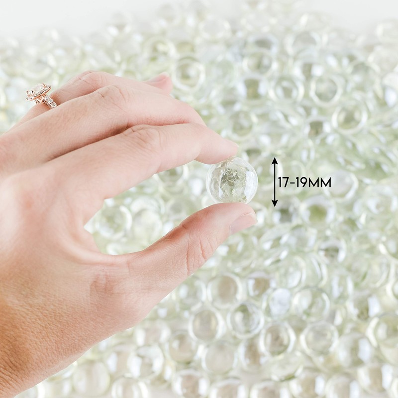 Galashield Flat Glass Marbles for Vases Clear Glass Gems Beads