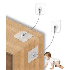 10 Pack, 8 inches Furniture Anchors Kit for Baby Proofing, Adhesive TV Safety Straps Use to Prevent Falling and Anti Tip, No Drill Dresser Or Cabinet to Wall Anchors (xicveiuz)